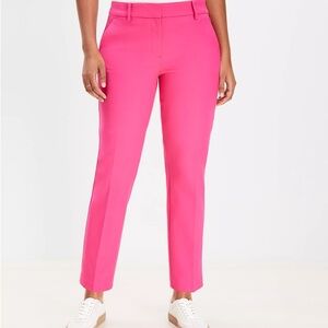 LOFT Bright Pink Curvy Riviera Pants, Size 8